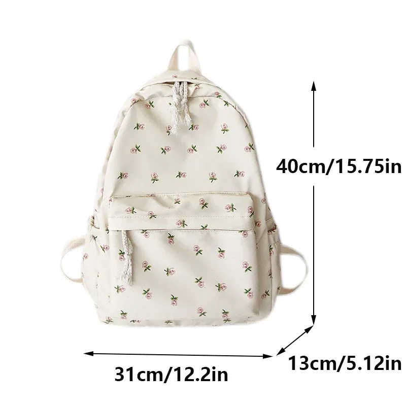 version coréenne nylon sac à dos à fleurs école fleur mode sac à dos junior lycée sac à dos sac de voyage