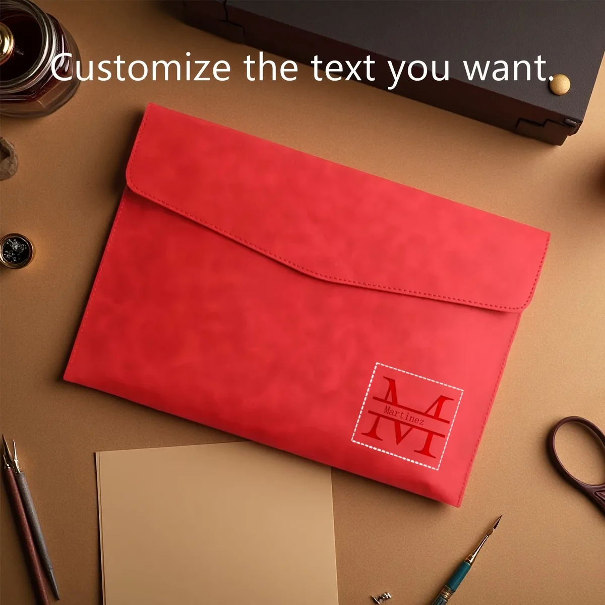 porte-documents a4 en cuir pu personnalisé, 5 couleurs au choix, organiseur de dossiers élégant pour le bureau et les voyages d'affaires