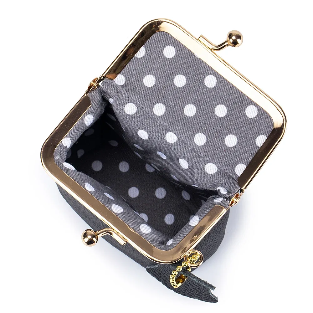 petit sac à cosmétiques en cuir véritable pour femmes, moraillon doré, pochette de maquillage mignonne, étui de rangement de rouge à lèvres, boîte à clés de voyage, mini porte-monnaie