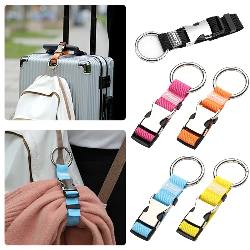 sangle de fixation multifonctionnelle pour bagages de voyage, sangle externe pour sac à dos, sangle portable en métal, ceinture de bagage réglable en nylon durable