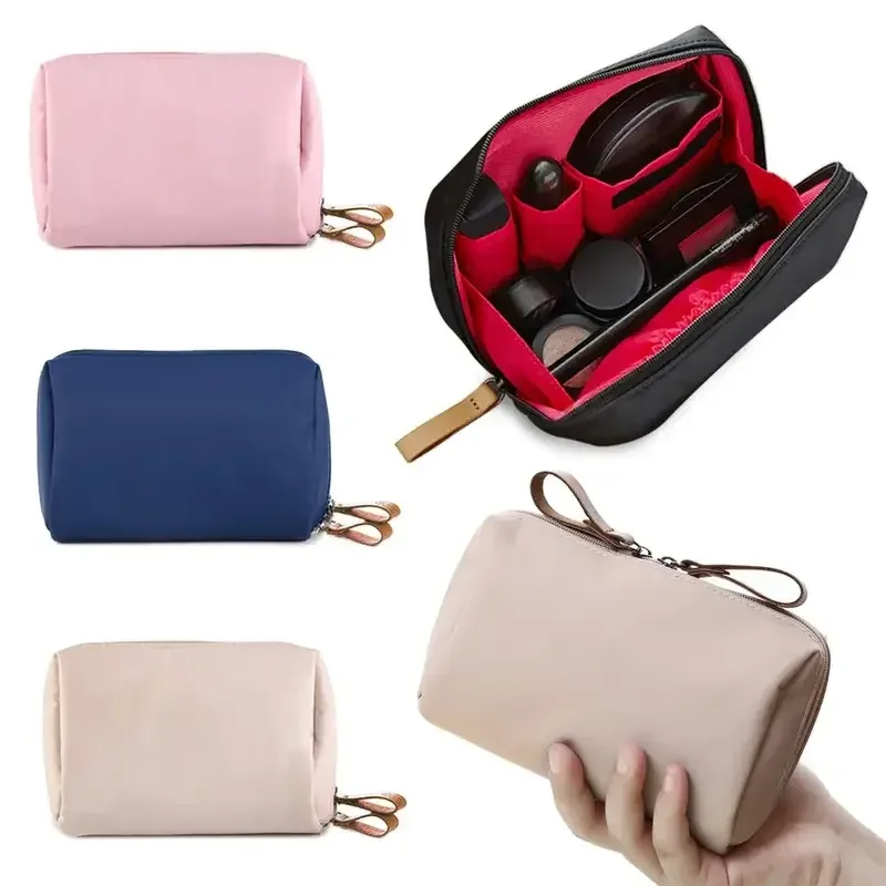 sac de maquillage portable pour femmes, 1 pièce, sac à cosmétiques, pochette pour pièces de monnaie, sac de rangement, mini sac de rouge à lèvres, petit sac de toilette, étui de rangement