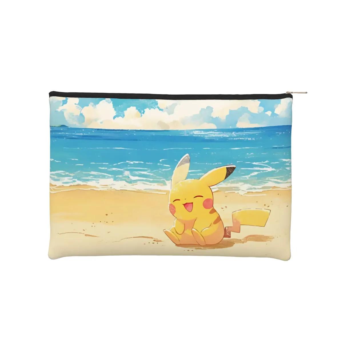 sac pliable mignon sur le thème pokémon, sac de maquillage, trousse de toilette avec fermeture éclair, pochette cosmétique de voyage