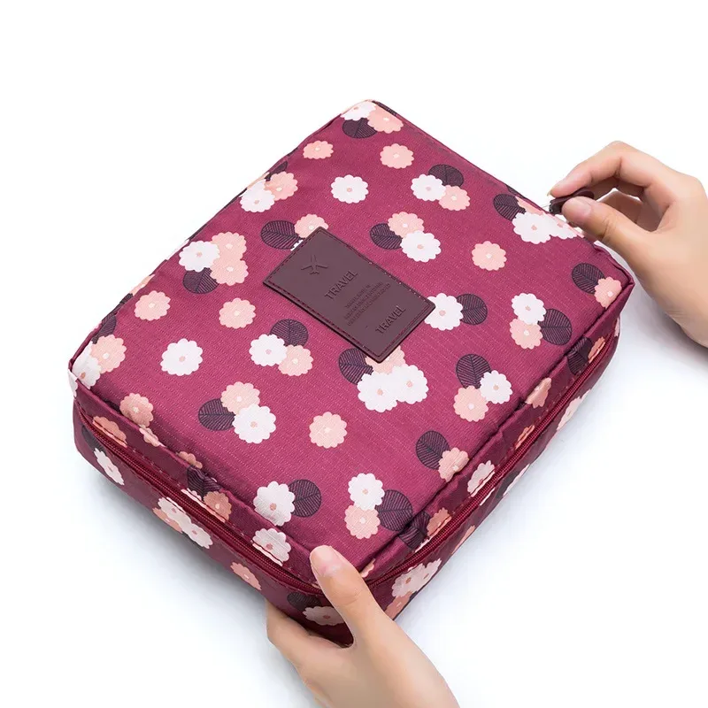 trousse de maquillage de voyage portable pour femmes, trousse cosmétique multifonctionnelle, étuis de maquillage étanches, trousse de toilette à plusieurs compartiments