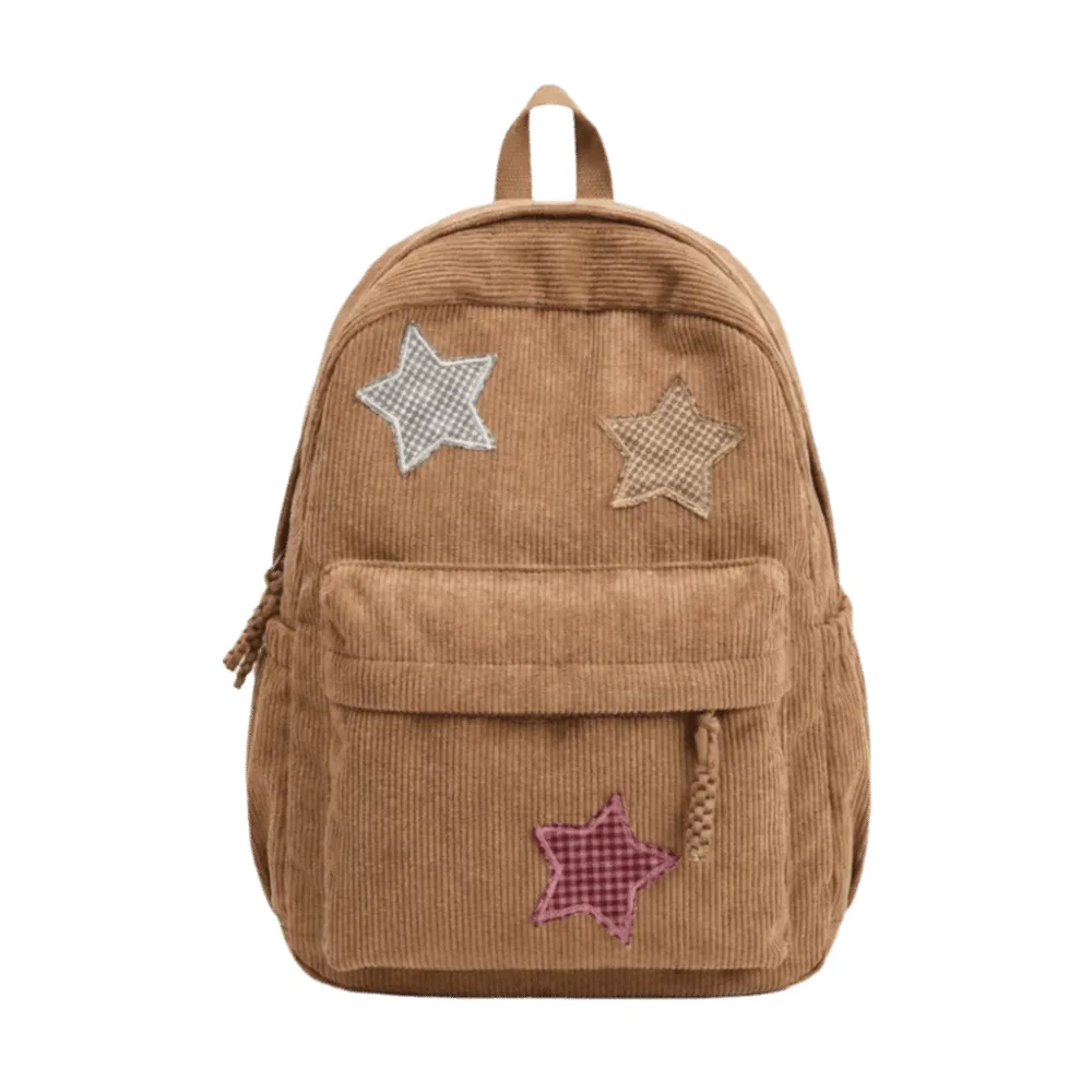 sac à dos tendance en velours côtelé, léger, grande capacité, pour l'école, en tissu doux et coloré, sac de voyage quotidien