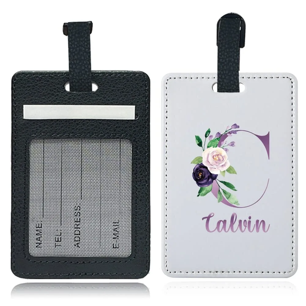étiquette de bagage personnalisée en pu avec nom, porte-identifiant pour avion, porte-adresse pour valise, carte nominative, étiquette d'embarquement portable