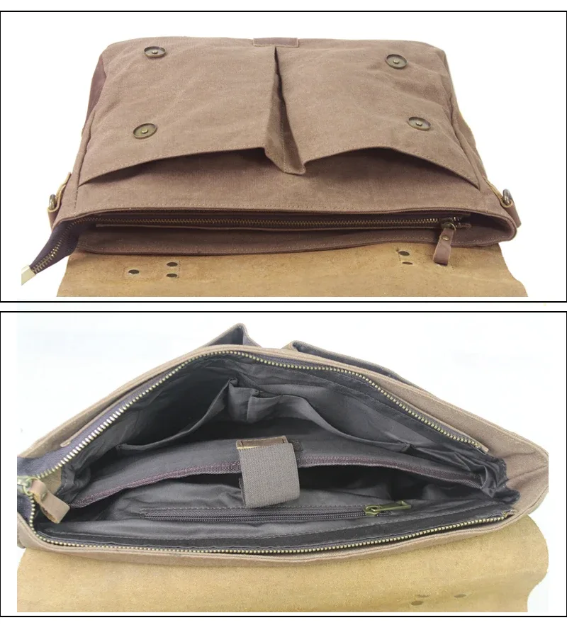 sac d'affaires vintage en cuir et toile pour homme, porte-documents, sac de bureau, mallette en toile, porte-documents, sacoche à documents.