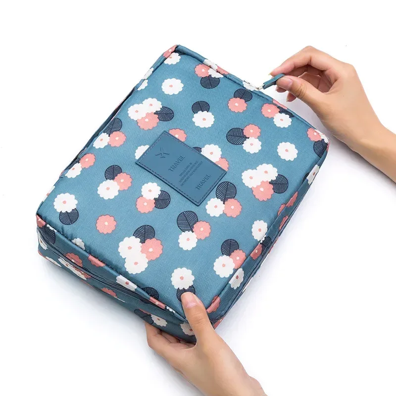 trousse de maquillage de voyage portable pour femmes, trousse cosmétique multifonctionnelle, étuis de maquillage étanches, trousse de toilette à plusieurs compartiments