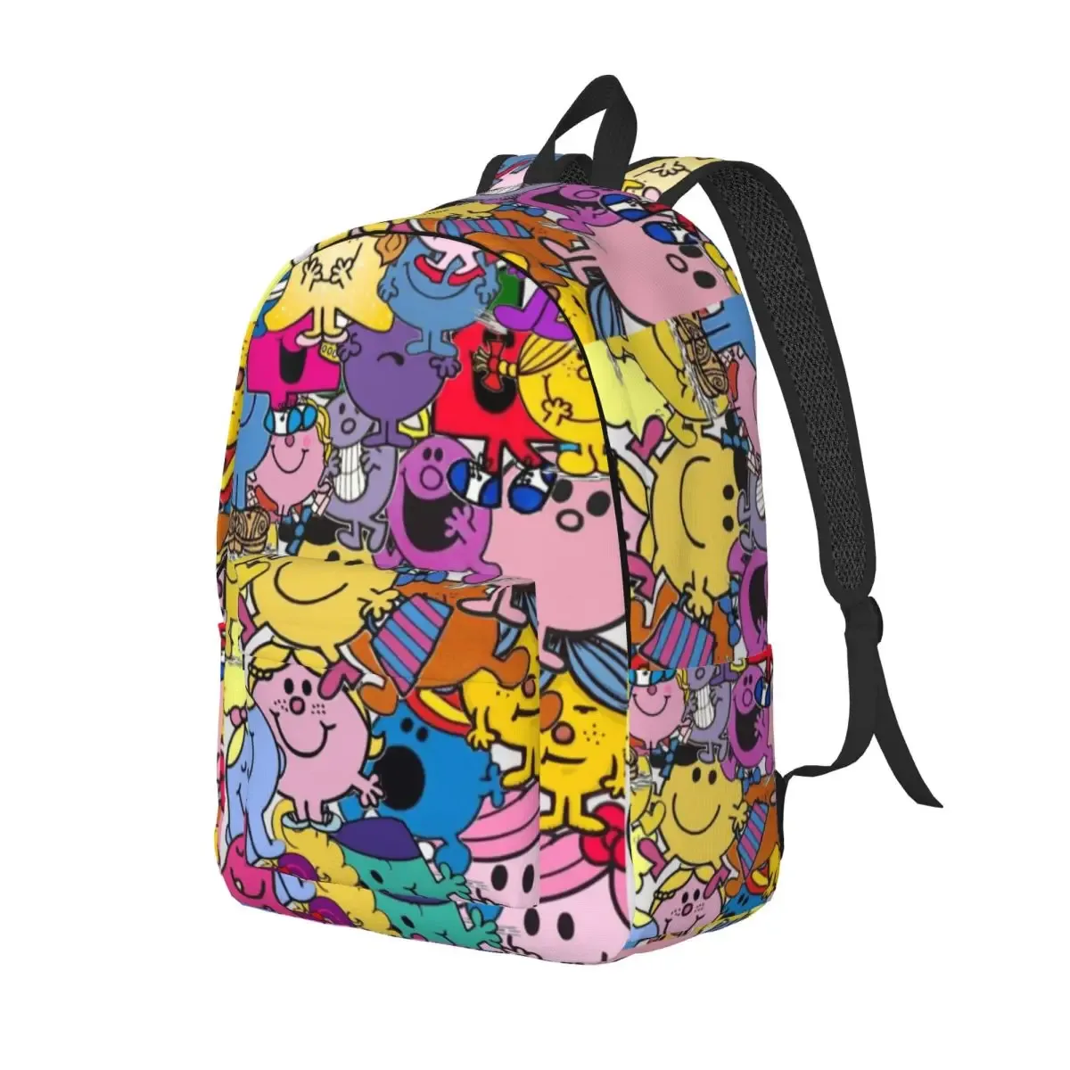 mr men littles cartoon miss sac à dos pour hommes femmes cool étudiant travail sac à dos collège toile sacs durables