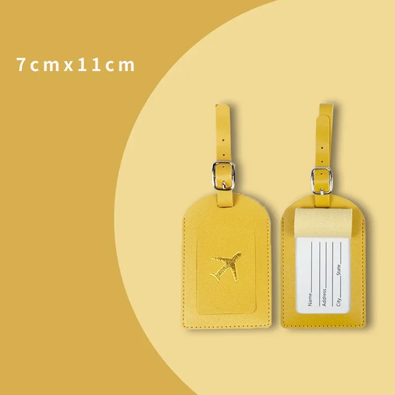 étiquette de bagage en cuir pu, 1 pièce, étiquettes d'identification de nom, étiquette d'identification de valise de voyage, étiquette de sac d'embarquement, accessoires de voyage