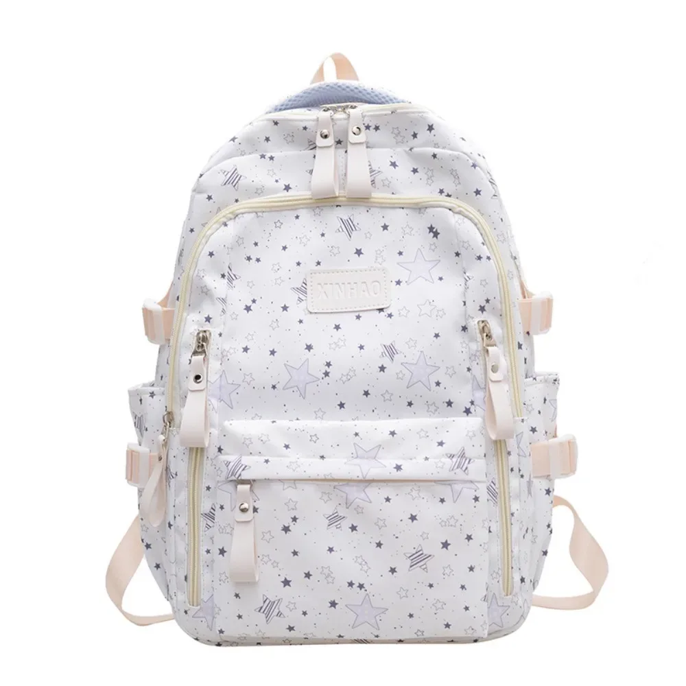 sac à dos imprimé étoile, léger, grande capacité, en nylon, style coréen, style universitaire, sac d'école pour étudiants