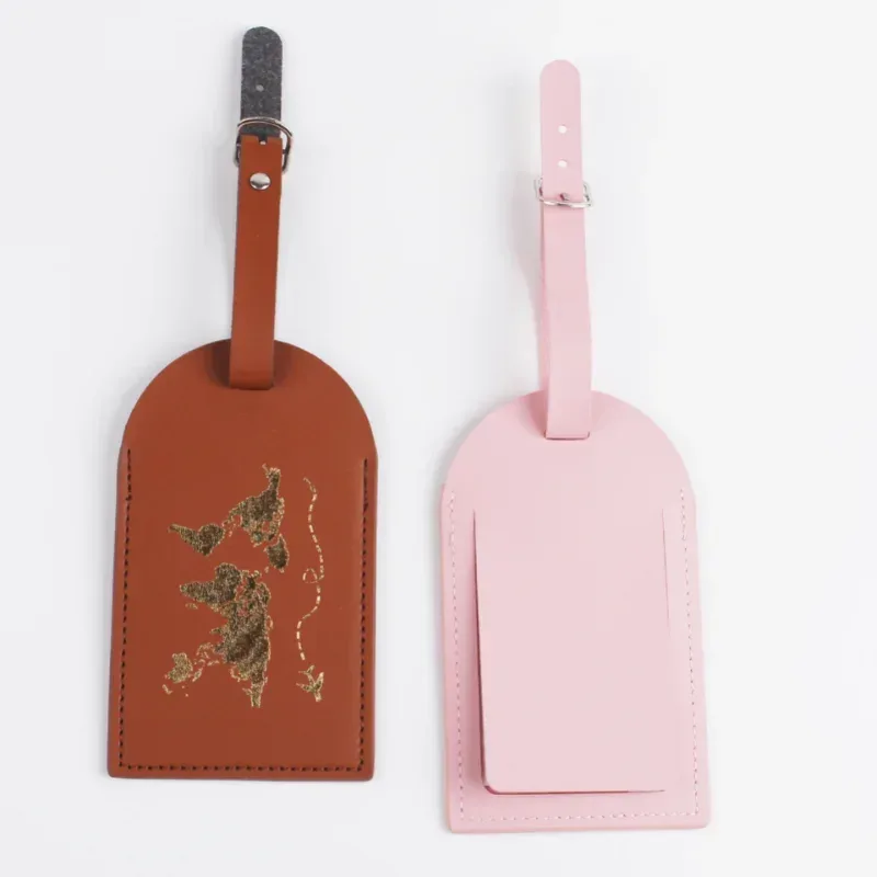 étiquettes de bagage de voyage en cuir pu, accessoires de voyage pour hommes et femmes, étiquettes nominatives pour bagages, porte-étiquette d'adresse de valise, nouvelle collection
