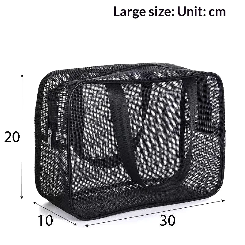 sac de douche en maille respirant, trousse de toilette portable, organisateur de cosmétiques pour la salle de sport, la natation, les voyages et l'usage quotidien des hommes.