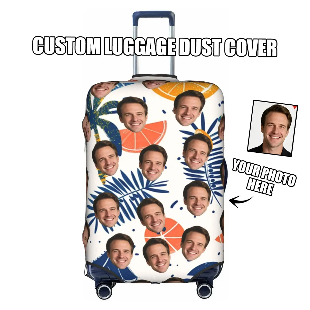 housse de bagage personnalisée avec logo, élastique, votre design ici, housse de protection pour valise de voyage, convient aux valises de 18 à 32 pouces