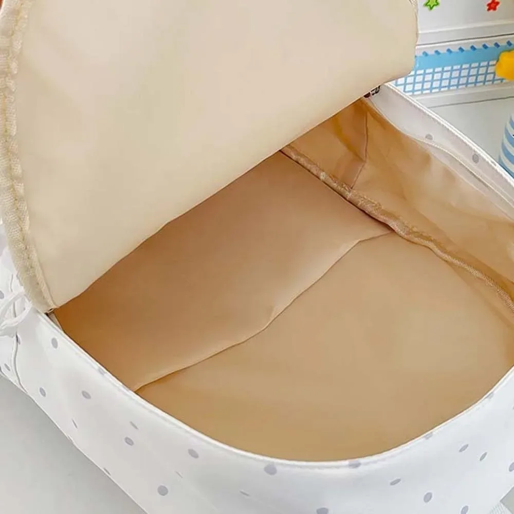 sac ita de style japonais avec fenêtre transparente, grande capacité, sac à dos transparent, doublure en polyester, léger, motif à pois.