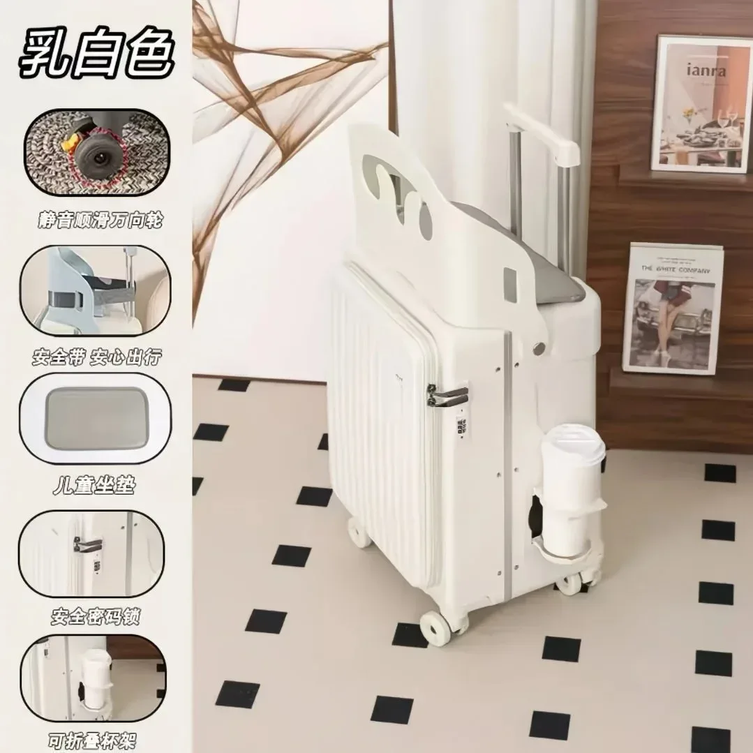bagages à roulettes pour enfants, valise à roulettes pour enfants de 20/24 pouces avec ouverture frontale, valise multifonctionnelle pour les voyages en avion