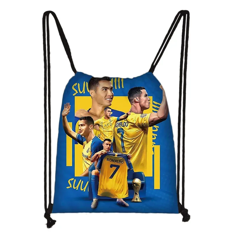 1 sac à cordon imprimé étoile de football, léger et durable, sac de rangement pour le sport, la remise en forme et le yoga