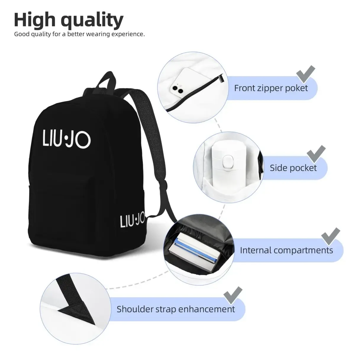 sac à dos l-liu-jo pour étudiants, sac d'école pour hommes et femmes, sacs en toile pour ordinateur portable