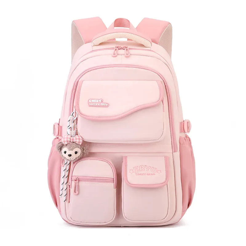 nouveau sac à dos léger et tendance grande capacité pour filles du primaire et du collège en nylon style frais et doux