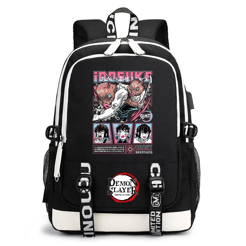 sac à dos demon slayer anime pour l'école, sac à dos léger avec port usb pour garçons, filles, enfants, étudiants