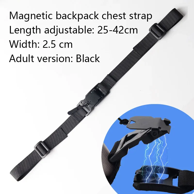 sangle magnétique pour sac à dos, sangle de poitrine détachable facilement, sangle d'épaule réglable, accessoires de sangle pour sac tactique de camping en plein air