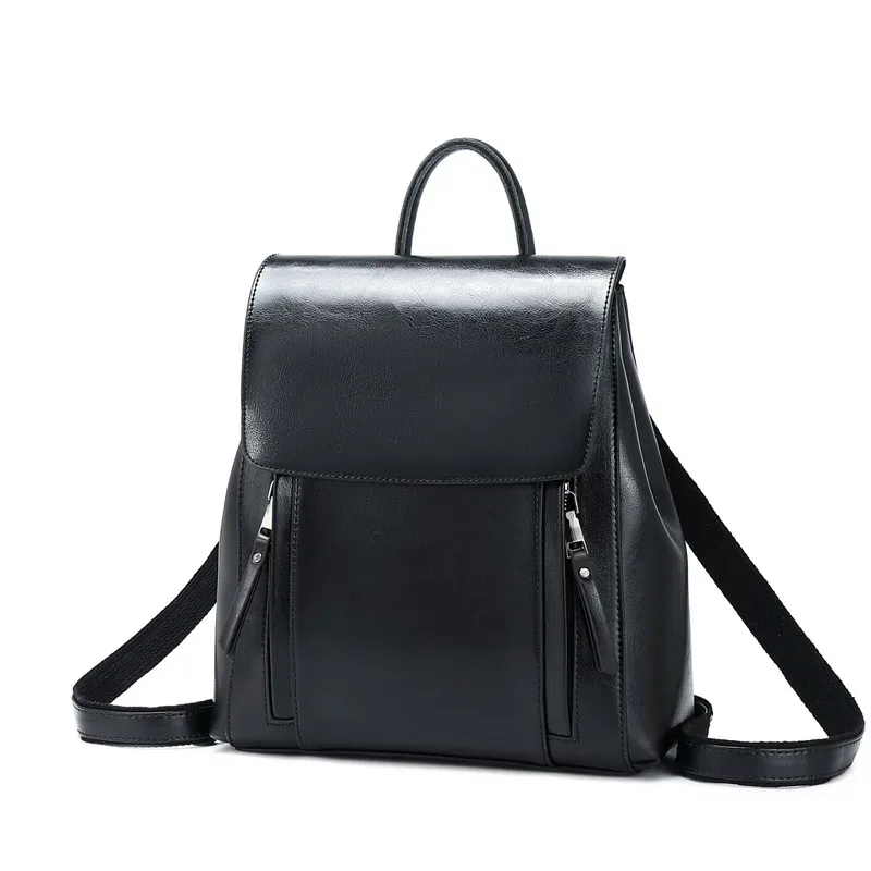 femmes sac à dos bandoulière sac à bandoulière en cuir véritable filles école femme peau naturelle livre ordinateur portable sac à dos sacs de messager