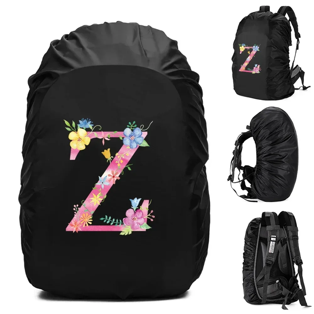 sac à dos étanche unisexe, housse de pluie, sac de camping en plein air, randonnée, escalade, sports, housse de pluie anti-poussière, imprimé lettre rose, 30l, 40l, 70l