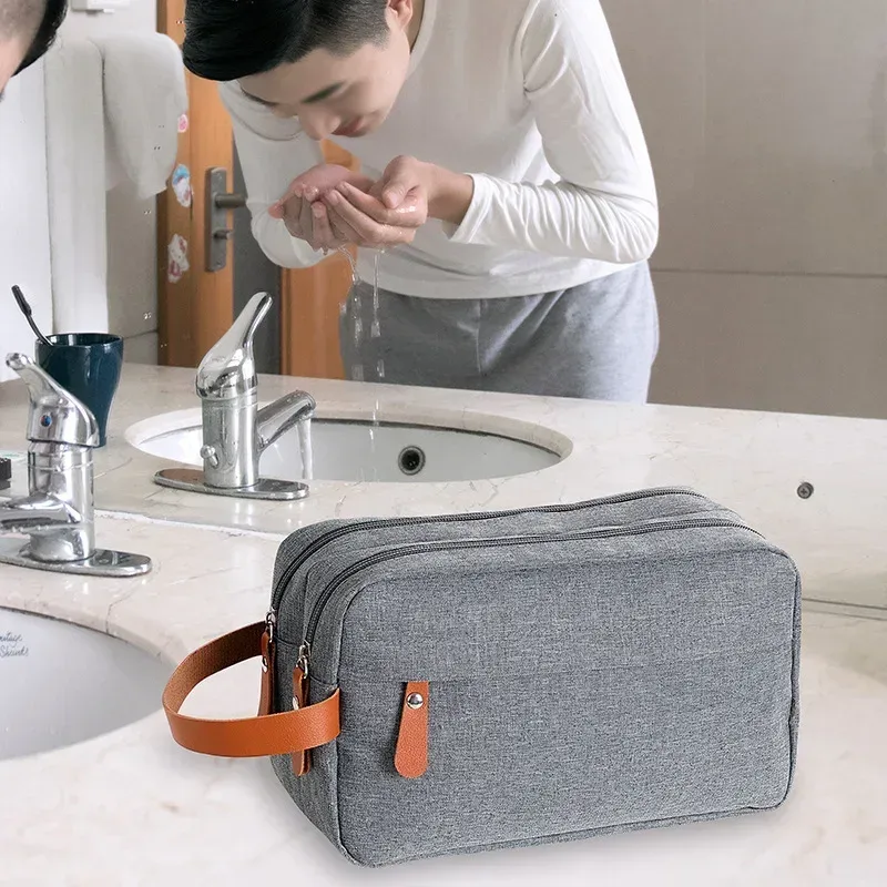 sac de maquillage en toile oxford pour hommes et femmes, trousse de toilette de voyage de bonne qualité, organisateur étanche, pochette de lavage, sac à main, étui à cosmétiques