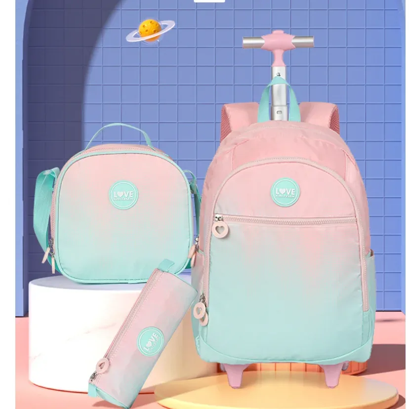 sac à dos à roulettes pour l'école, sac à roulettes pour l'école primaire, sac à roulettes pour filles, valise à roulettes pour filles
