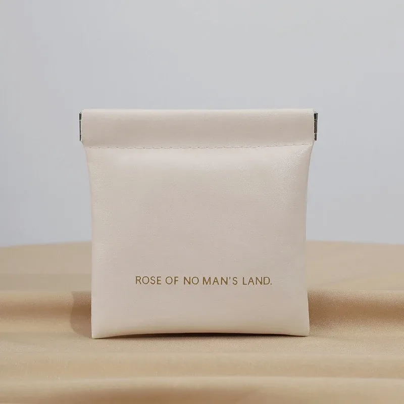 pochette de rangement mini imperméable en pu avec fermeture automatique, étui à rouge à lèvres et poudre, sac de transport pour écouteurs, organiseur cosmétique portable