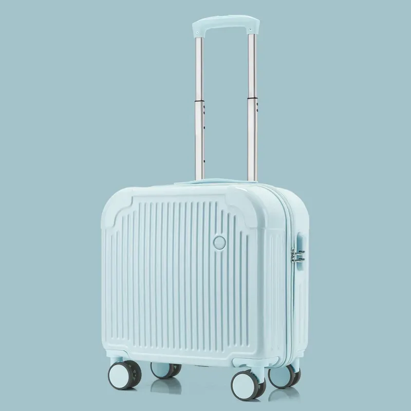 valise cabine 18 pouces, valise à roulettes légère avec serrure à combinaison et roues silencieuses