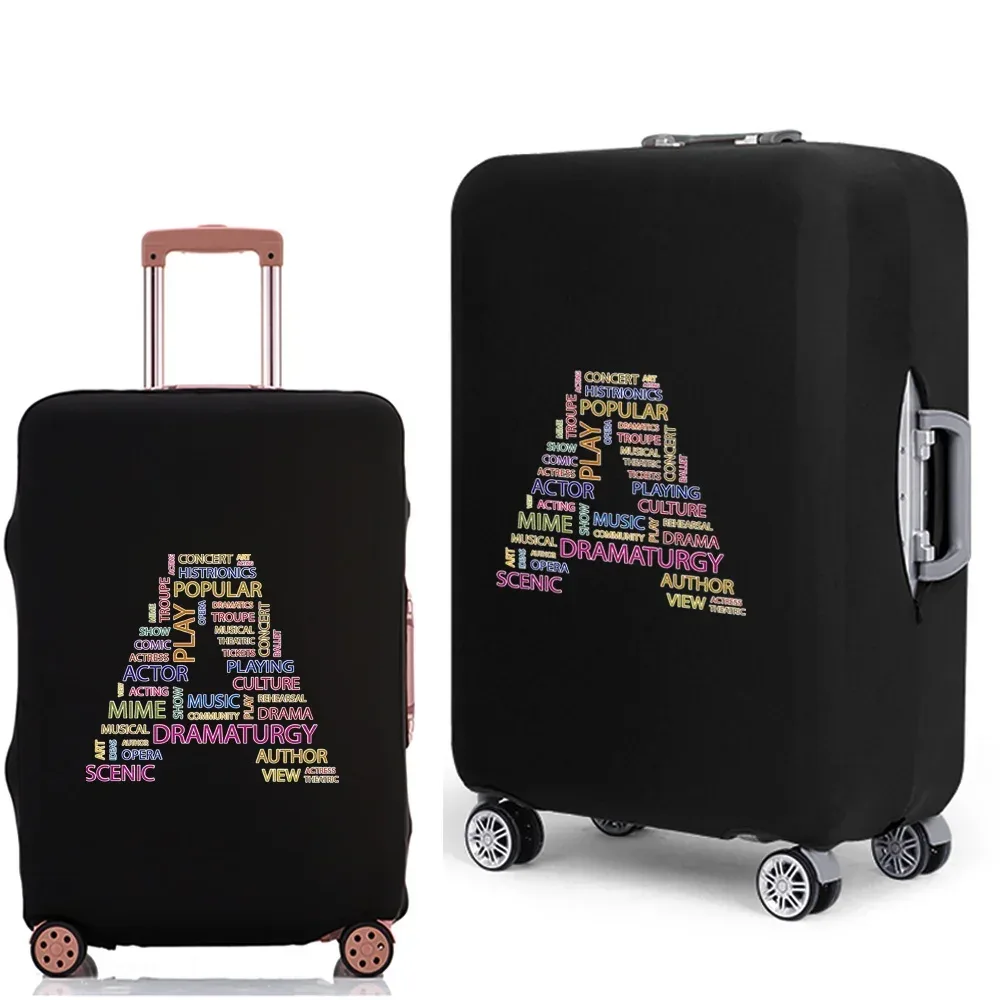étui à bagages 2022, housse de protection avec texte 26 lettres, motif de voyage, élastique, housse anti-poussière pour valise de 18 à 28 pouces