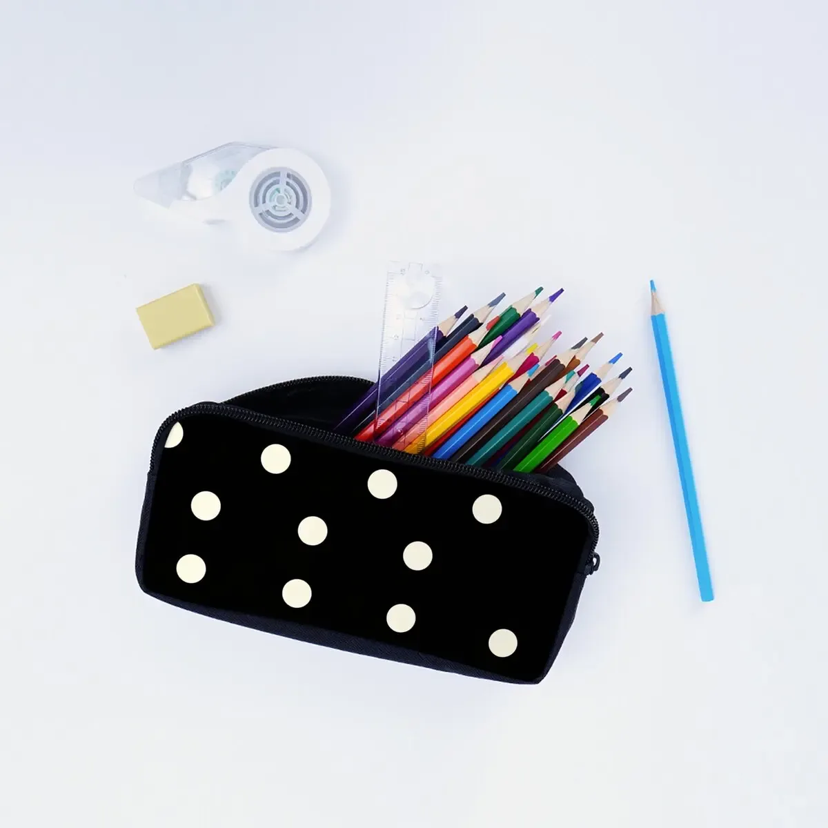 ensemble de sacs à roulettes imprimés à pois, avec boîte à déjeuner, sac à stylos avec roulettes, sac à dos de chariot d'école pour filles/garçons