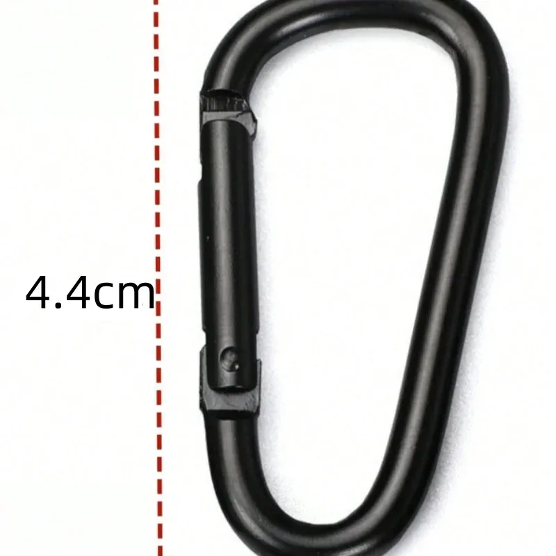 mousquetons noirs en forme de d, mini mousquetons à ressort en alliage d'aluminium, multifonctionnels pour le camping, la randonnée et le sac à dos