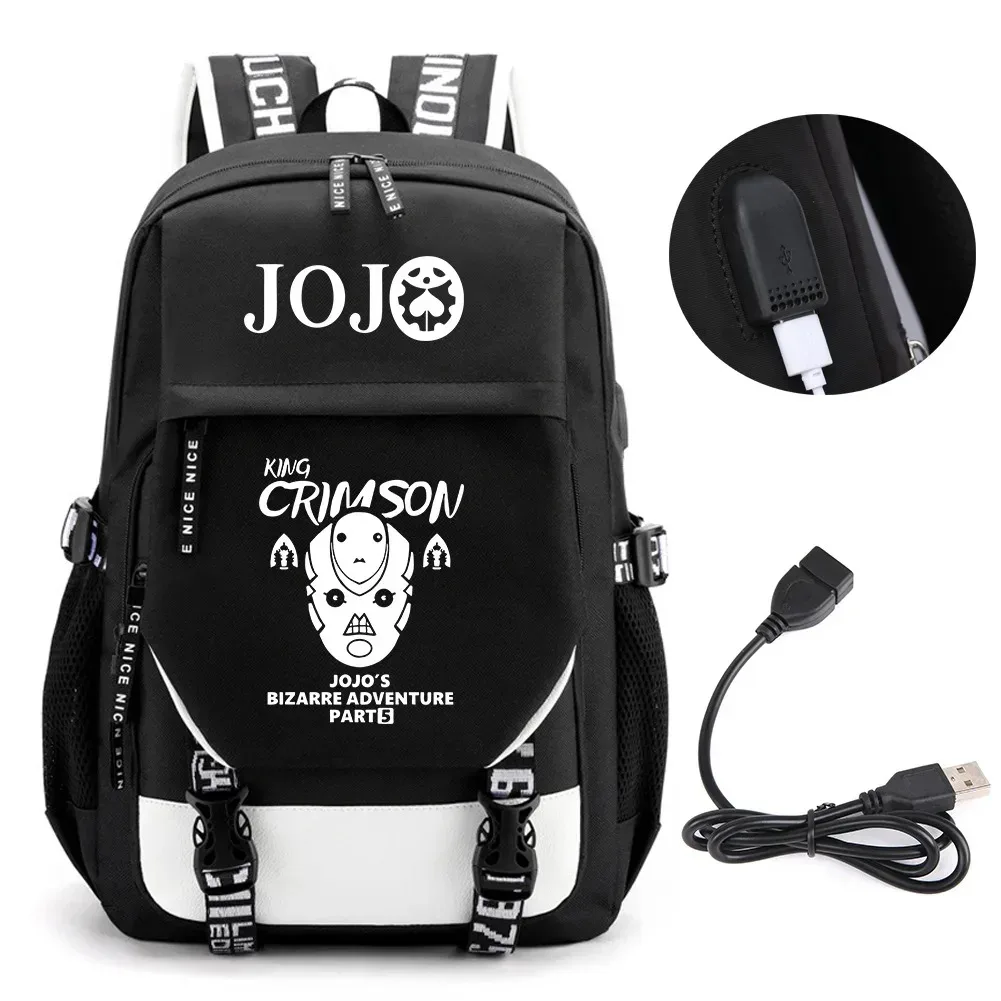 sac à dos de voyage pour ordinateur portable garçon et fille, chaîne anime jo jonathan joes killer golden experience, sacs à livres scolaires mochila, port usb