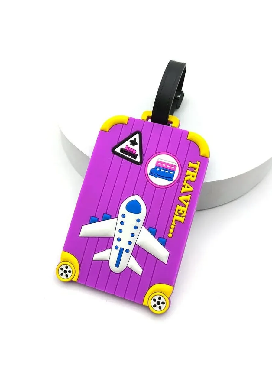 étiquette de bagage portable en pvc, porte-étiquette d'adresse de valise, sangle de bagage, étiquettes de nom de bagage, accessoires de voyage