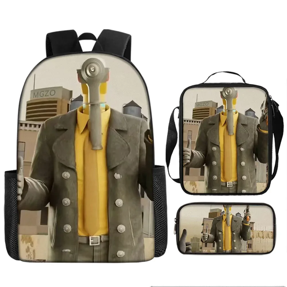 sacoche de livre et de stylo pour étudiants, 3 pièces, toilette, haut-parleur titan, caméraman, sac à dos titan clockman
