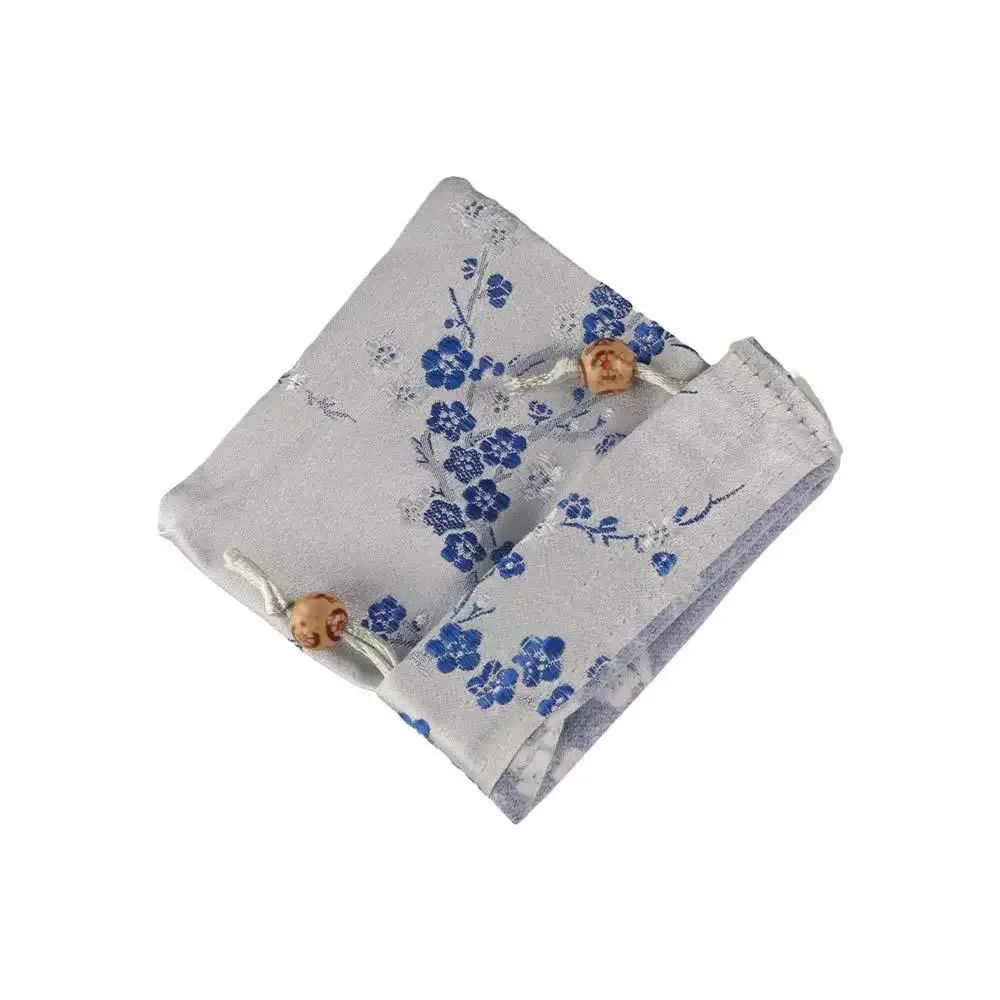 sac de rangement en satin lisse, sac cadeau à cordon de serrage, cravate brodée, sachet pour femmes, mariage