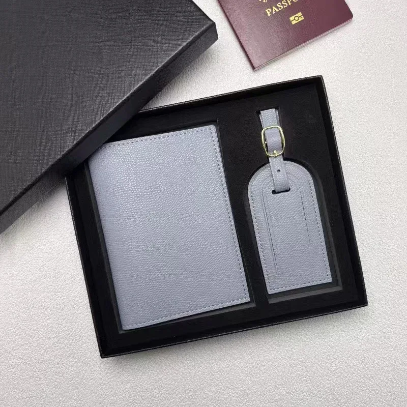 porte-billets personnalisé gratuit, simple et polyvalent, motif palmier, en cuir, multifonctionnel, avec étiquette de bagage et coffret cadeau