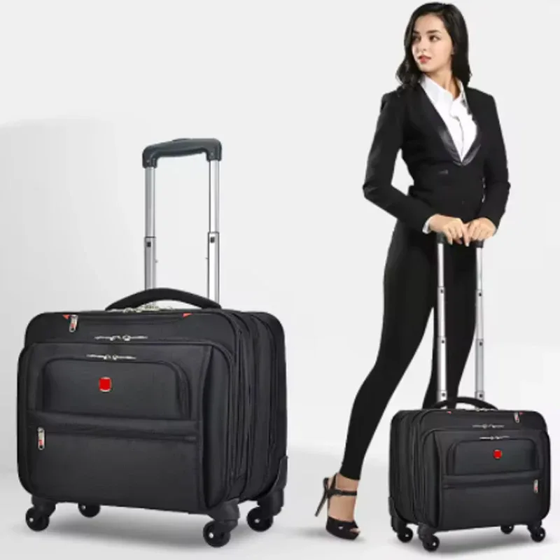 Nouvelle Valise à Roulettes Oxford Tendance 18 Pouces pour Hommes, Bagage Cabine Multifonctionnel, Sac de Voyage à Roulettes, Boîte de Voyage
