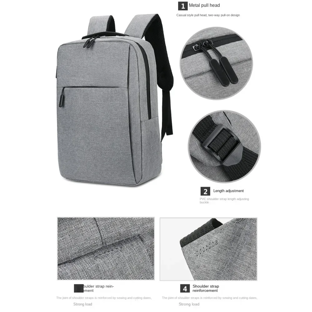 sac à dos polyvalent en tissu oxford, 15.6 pouces, lavable, pour étudiants, noir, gris, bleu, rouge, sac d'ordinateur unisexe
