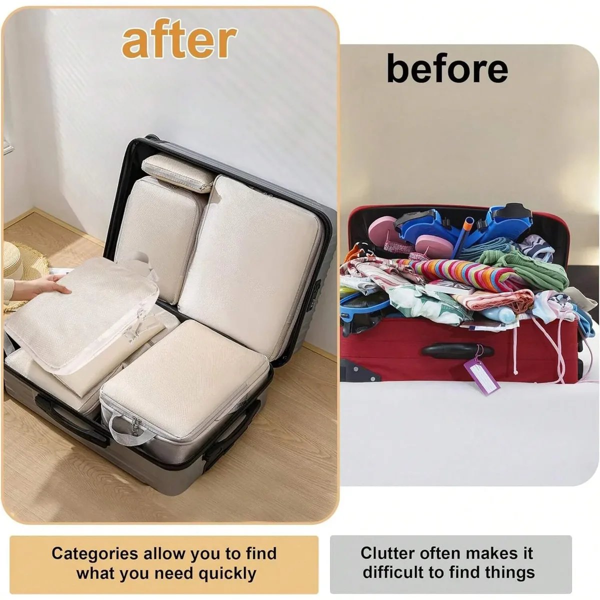 ensemble/6 pièces emballage compressible sac de rangement de voyage cubes valise étanche en nylon portable avec sac à main organisateur de bagages ryanai