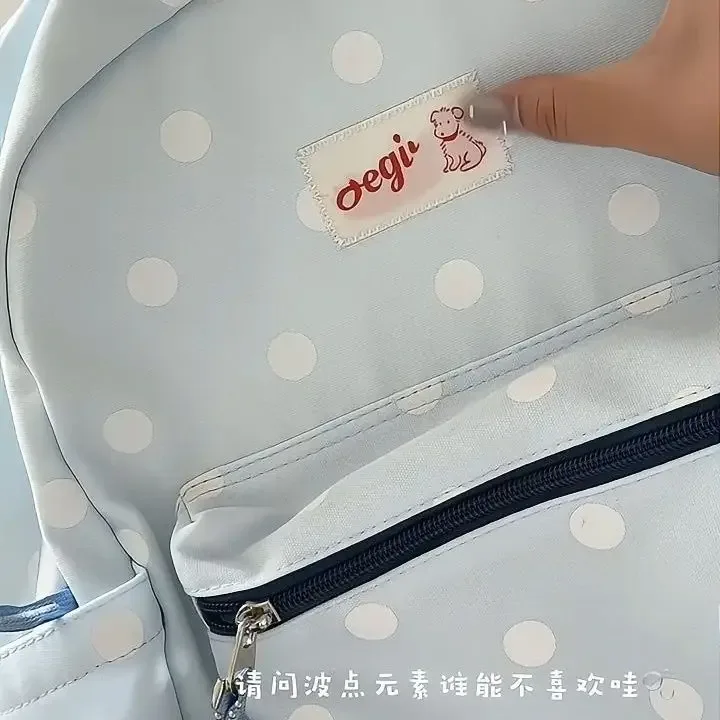 sac à dos simple et mignon à pois grande capacité, cartable pour étudiant, sac de rangement pour livres pour la rentrée scolaire, sac pour femme, cartable scolaire