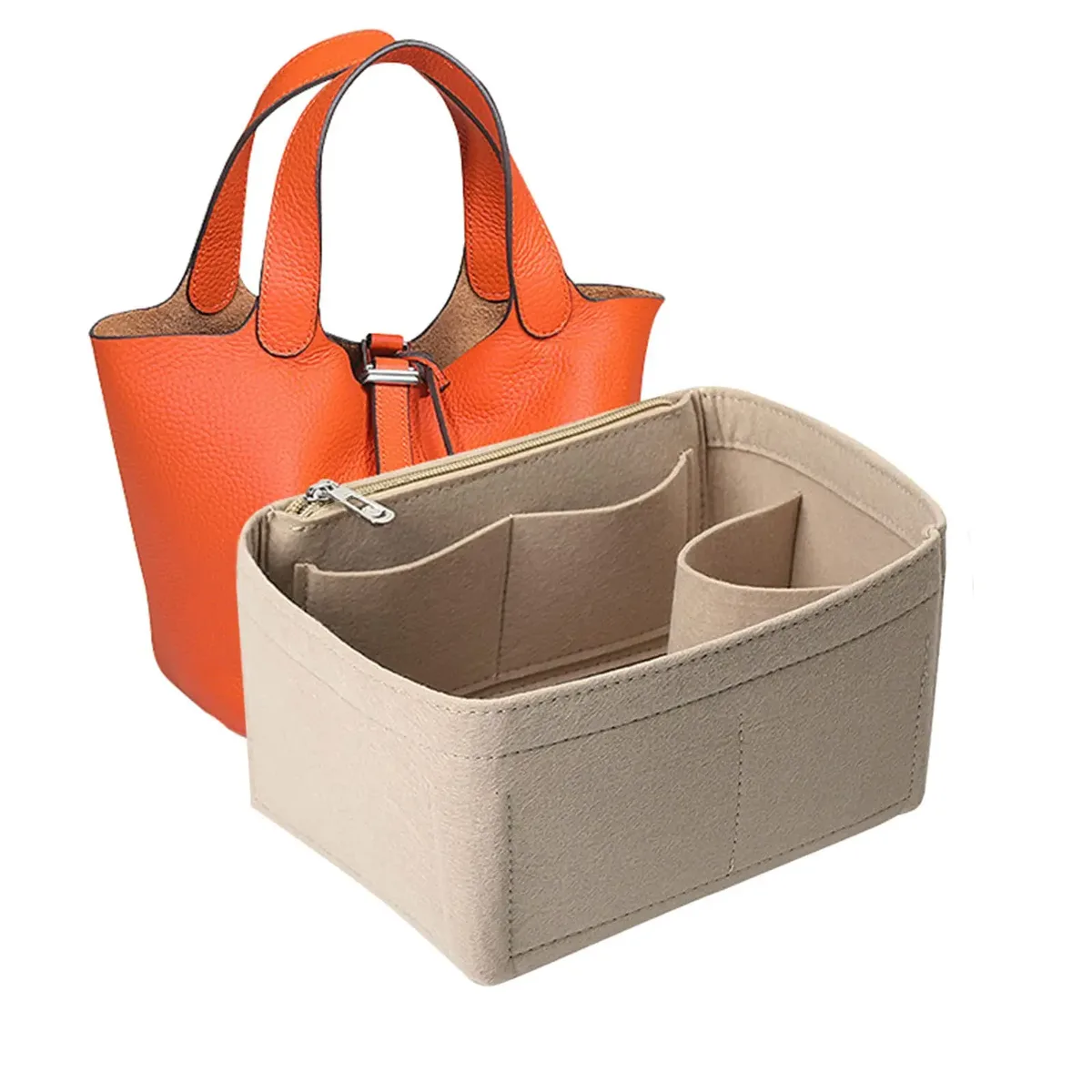 organisateur de sac à insérer en feutre, adapté à picotin 18 22 26, sac seau, doublure façonnant, séparateur de sac à main, rangement de sac à main, étui de maquillage portable