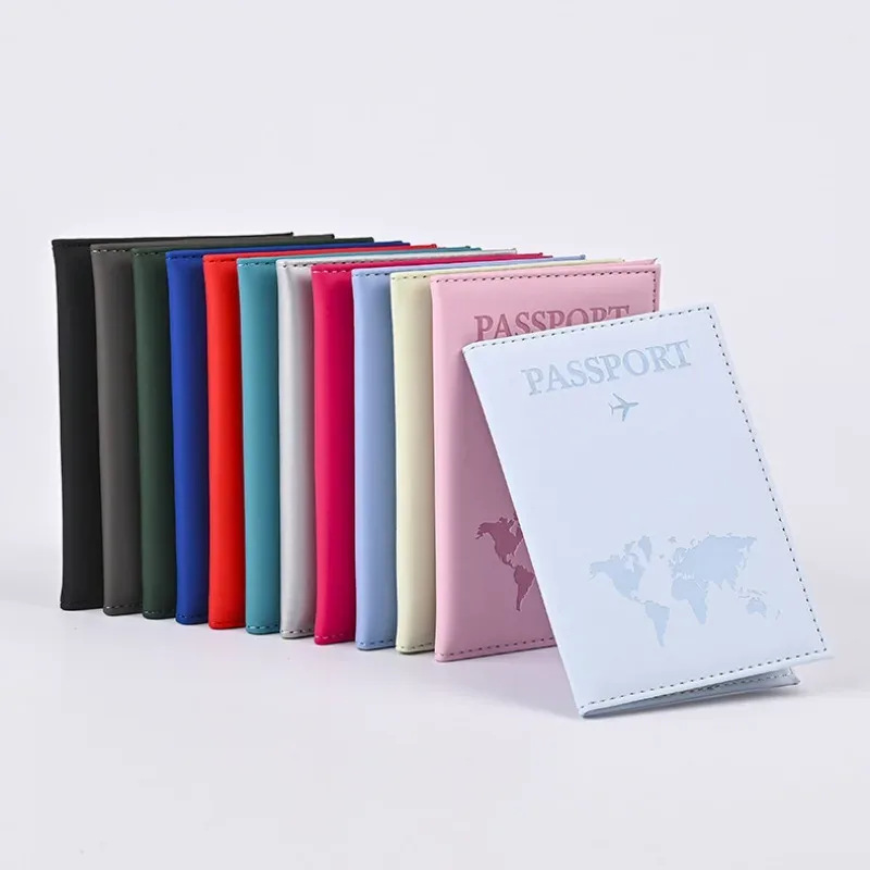 Porte-passeport de voyage housse pour femmes hommes en cuir PU carte billet passeport couvre support accessoires de protection