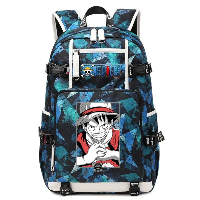 sac à dos d'école décontracté imprimé anime luffy, grande capacité, sac à livres pour garçons et filles, voyage, sport