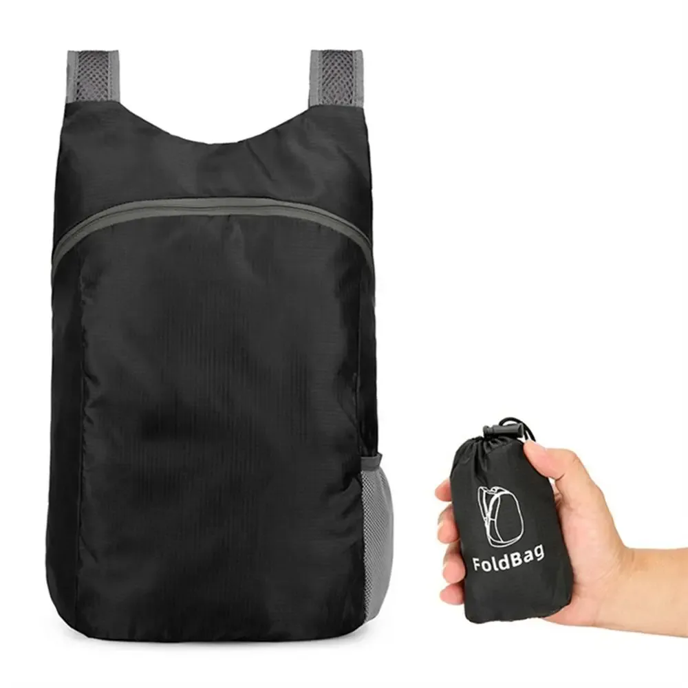 sac à dos pliable avec sacs de rangement à cordon, grande capacité, fermeture éclair, sac léger en nylon, sac d'école, sac à bandoulière unisexe