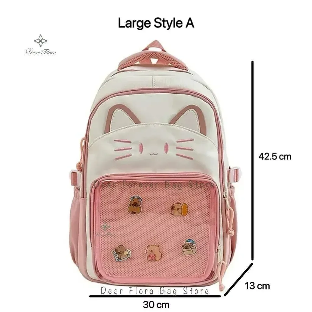 sacs à dos y2k mignons pour filles, grande capacité, décontractés, transparents, à personnaliser, style dessin animé, tendance, pour voyage et école