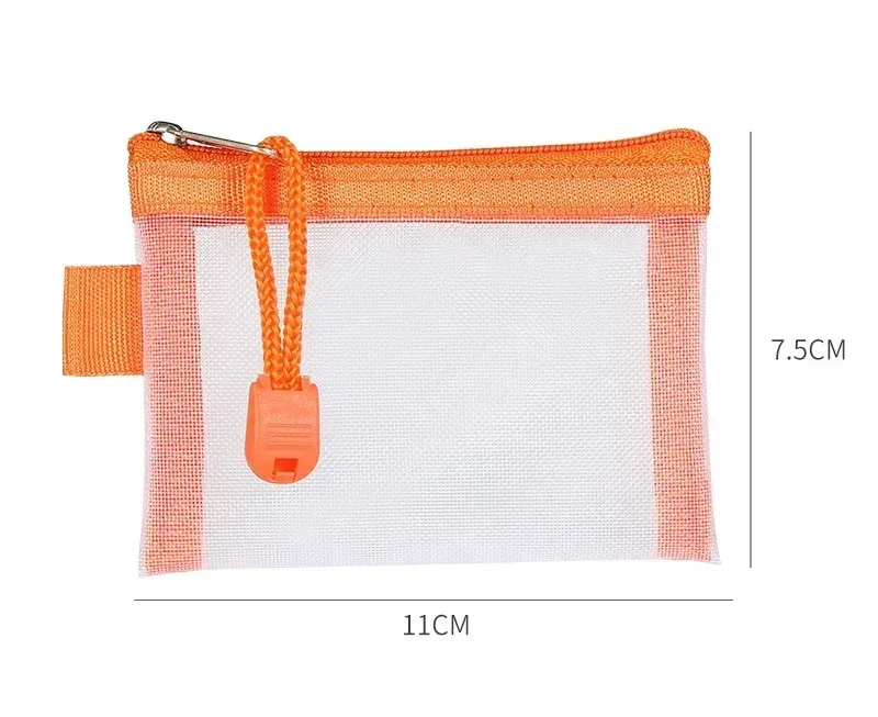 mini petit écouteur rouge à lèvres stockage portefeuille pochette femmes cosmétique organisateur maille maquillage sac