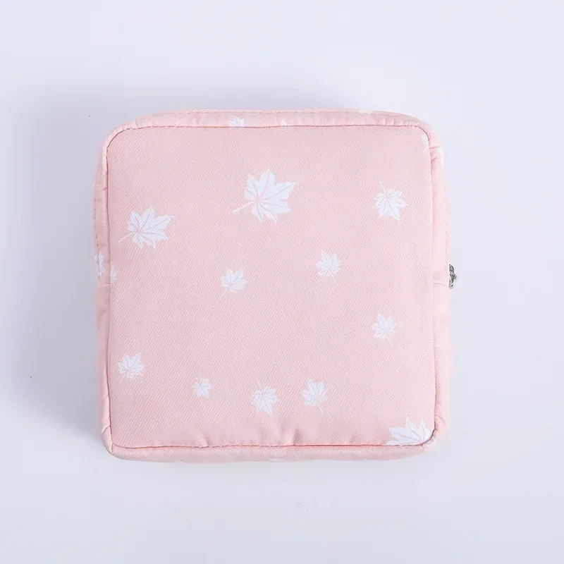 sacs de rangement de serviettes hygiéniques pour femmes, sac de maquillage en coton mignon coréen pour pièces de monnaie, organisateur de bijoux, pochette de maquillage, petits sacs à cosmétiques