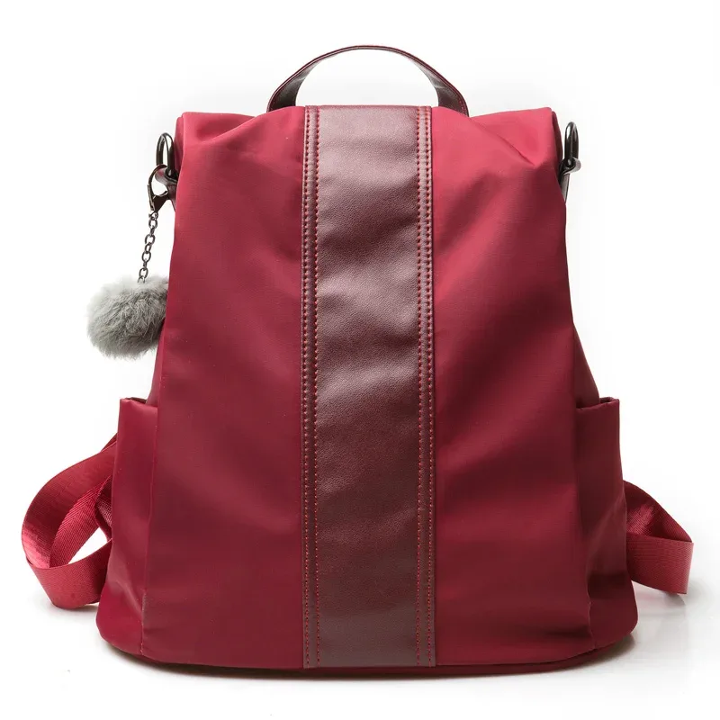 sac à dos anti-vol en cuir brodé sur mesure pour femme, sac d'école boule de cheveux, sacs de voyage grande capacité pour adolescentes et hommes